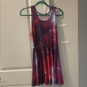 Amazon Women's Mini Dress - Red Galaxy Print
